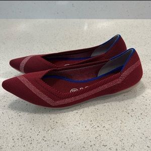 Rothy's Garnet Reflective Stripe Points Size 6